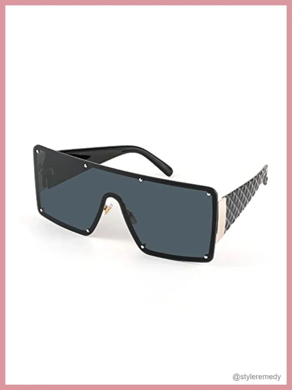 Oversized Square Shield Sunglasses UV400 One Piece Frameless